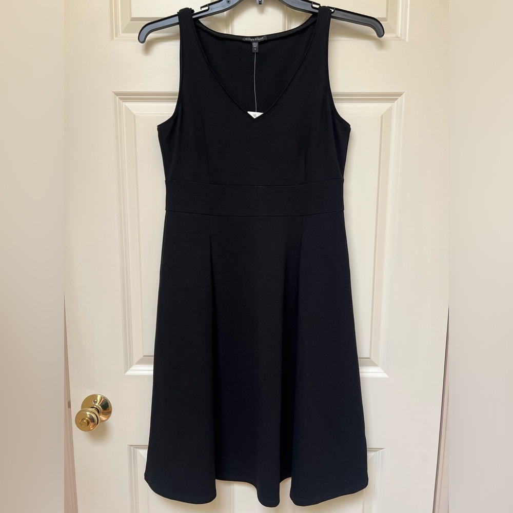 Eileen Fisher Viscose Blend Ponte Black Dress